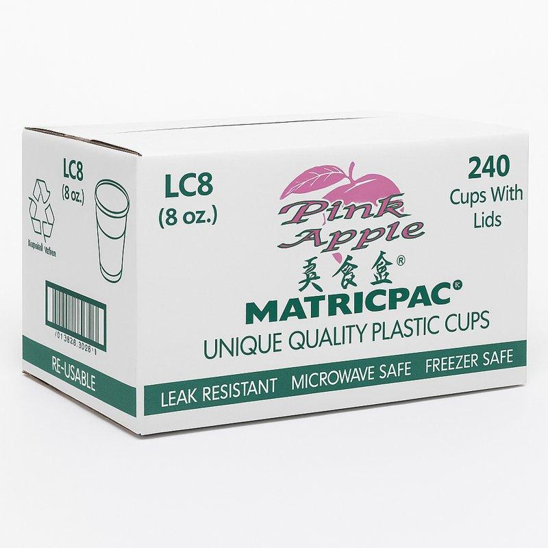 Pink apple 8 Oz cups with lids - 240