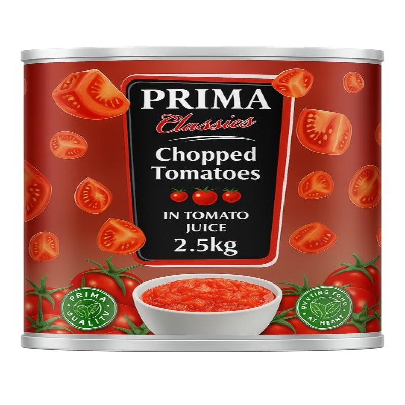Prima Chopped Tomato tins 2.5 Kg (Pack of 6)