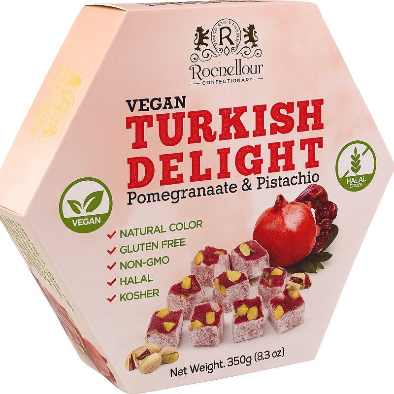 Vegan Turkish Delight (Pomegranate & Pistachio) 150 Gm - Pack of 8
